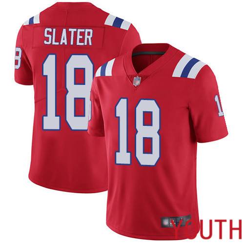 New England Patriots Football #18 Vapor Limited Red Youth Matthew Slater Alternate NFL Jersey